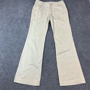 SO Khaki Flare Chino Pants Womens Size 5 Tan Stretch Mid Rise Workwear Casual